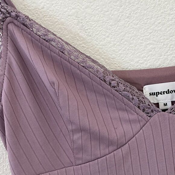 Superdown Stacie Lace Cami Slip Dress Lavender Size Medium - Picture 3 of 16